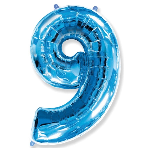 Гелиевая фольгированная цифра ''9'' синяя