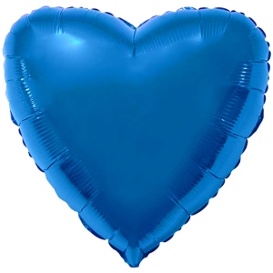 Гелиевый фольгированный шар ''сердце''(металлик синий)