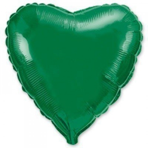 Гелиевый фольгированный шар ''сердце''(металлик зеленый)