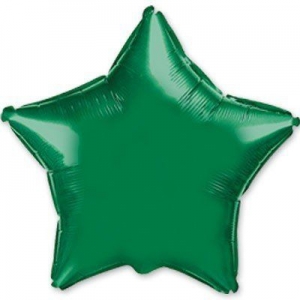 Гелиевый фольгированный шар ''звезда''(металлик зеленый)