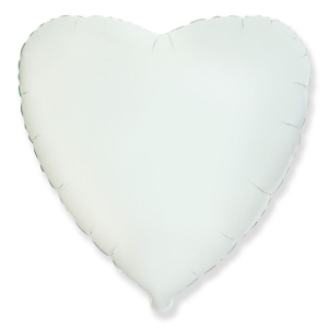 Гелиевый фольгированный шар ''сердце''(белый)