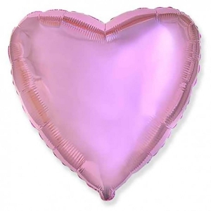 Гелиевый фольгированный шар ''сердце''(металлик розовый)