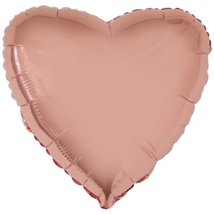 Гелиевый фольгированный шар ''сердце''(металлик розовое золото) 