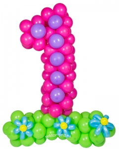 цифра ''1'' из воздушных шаров