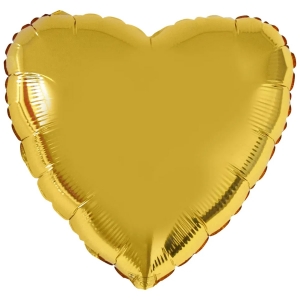 Гелиевый фольгированный шар ''сердце''(металлик золото)