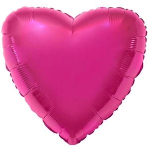 Гелиевый фольгированный шар ''сердце''(металлик малиновый)