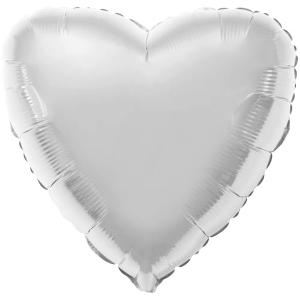 Гелиевый фольгированный шар ''сердце''(металлик серебро)