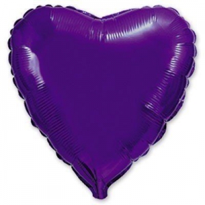Гелиевый фольгированный шар ''сердце''(металлик фиолетовый)