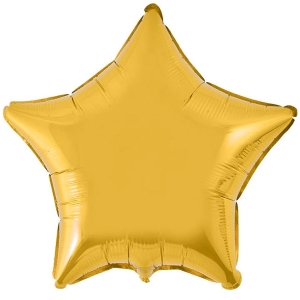 Гелиевый фольгированный шар ''звезда''(металлик золото)
