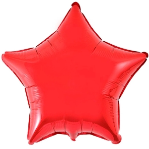 Гелиевый фольгированный шар ''звезда''(металлик красный)