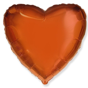 Гелиевый фольгированный шар ''сердце''(оранжевый)