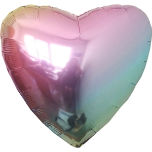 Гелиевый фольгированный шар ''сердце''(омбре)