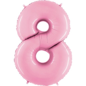Гелиевая фольгированная цифра ''8'' розовая 