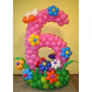 цифра ''6'' из воздушных шаров